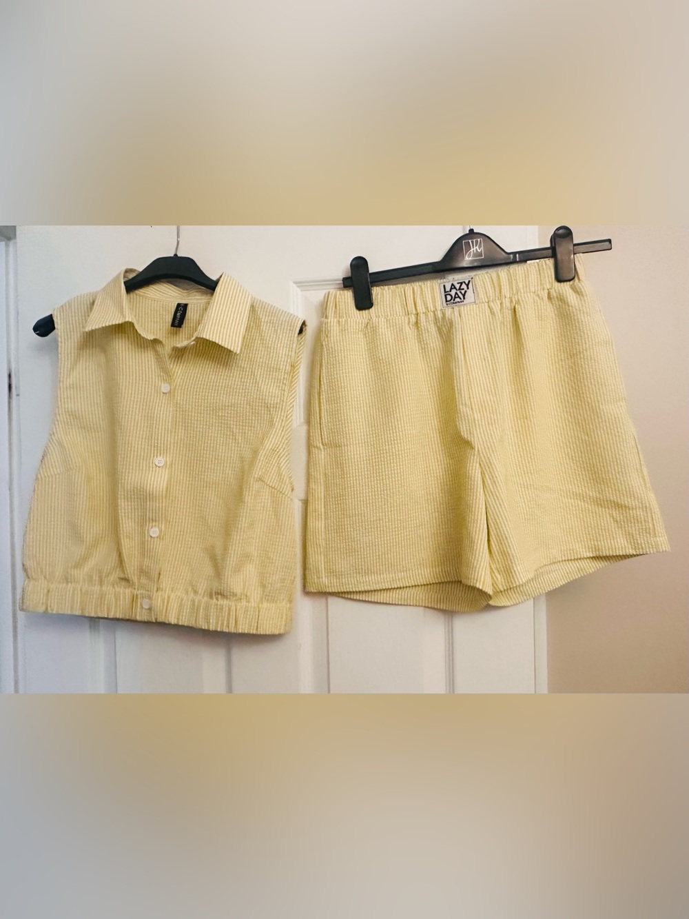 Women’s Flat Front Shorts in Pale Yellow